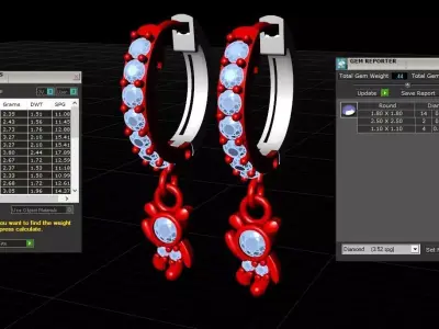 Hanging earrings 01 3D print model