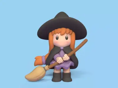 Cute Witch 3D print model