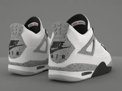 Air Jordan 4 Retro Cement PBR Low-poly 3D model