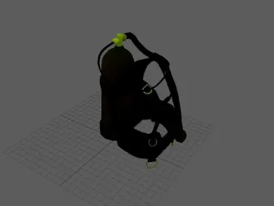 Scuba Diving Set - Rebreather game ready model Low-poly 3D model