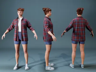 Modular Urban Clothing - Rigged - GameReady Low-poly 3D model