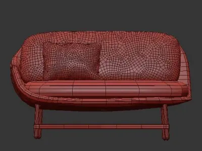 Ottoman Settee Sofa 3D model