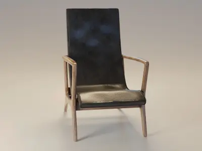 Mid-Century Armchair Low-poly 3D model