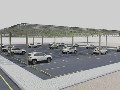 Solar Carport Type 6 3D model