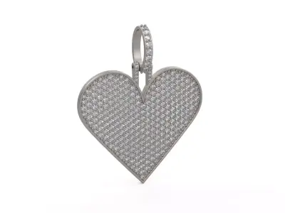 Model 1127 Playing Cards Hearts Iced Out Pendant Large 40mm 3D print model