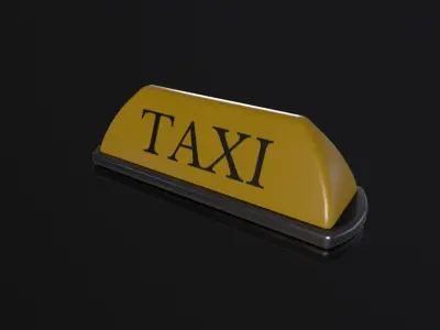 Taxi Sign Low-poly 3D model
