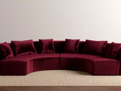 Sapphire Curved Sofa 3D model