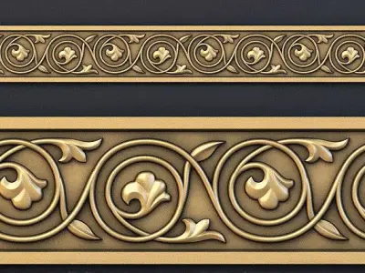 Decorative molding patterns CNC machine output 3D model