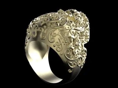 skull ring 3D print model