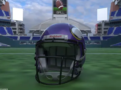 Minnesota Vikings American Football Helmet 3D model