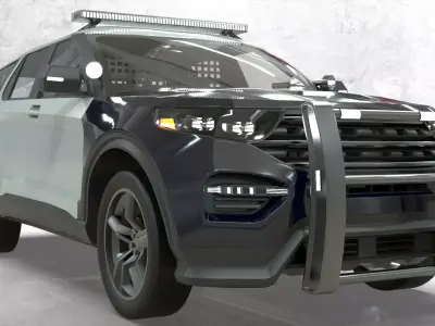 Police Interceptor SUV  lowpoly  3D model