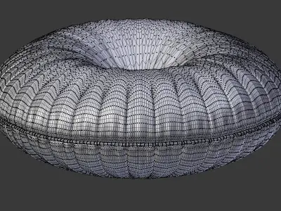 Round Leather Pillow 3D model