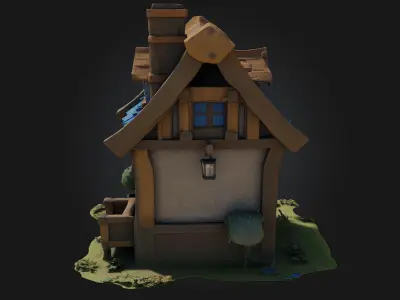 Whimsical Cottage  Enchanted Woodland Home 3D model