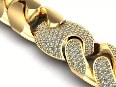 cuban chain luxury new design gold silver STL 3D model