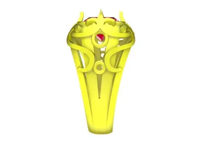 Luxury Ornamental Men Ring with Large Center Stone  4922 3D print model