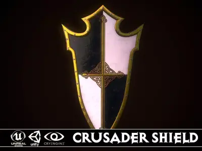 Crusader Shield Low-poly 3D model
