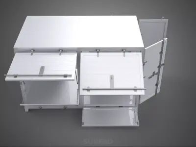 CARGO OPEN SIDE BOX DELIVERY BACK TRUCK CAR VAN URBAN REGIONAL 3D model