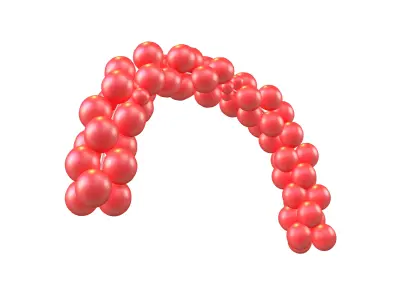 Carnival Balloon Garland V1 006 Low-poly 3D model