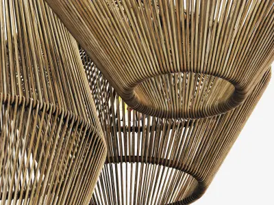 Lamp cone rattan n11 3D model