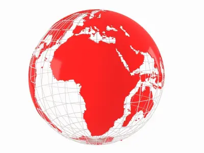 Globe News Skeleton RED Color 3D model