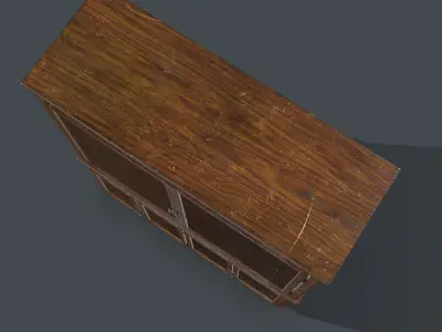 Wood cabinet Low-poly 3D model