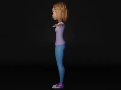 Cartoon Woman - FULLY RIGGED Low-poly 3D model