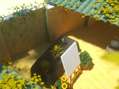 roof top garden Low-poly 3D model