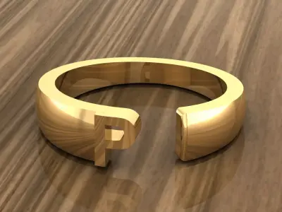 Alphabet Ring P 3D print model