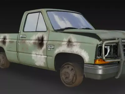 old rugged car 3D model