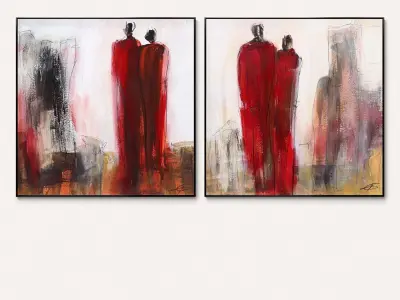 Plaster two square photo frames 58 Low-poly 3D model