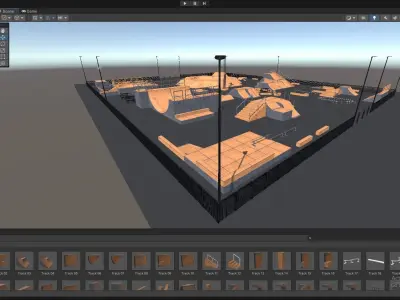 Skate Park Builder and BMX - Pack Low-poly 3D model