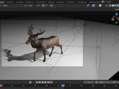 Elk Deer Rigged and Animated Low-poly 3D model