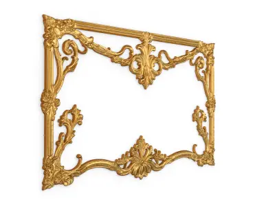 Plaster decorative frame ornament 24 3D model