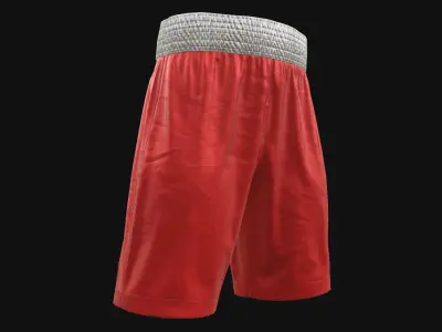 Red boxing shorts Low-poly 3D model