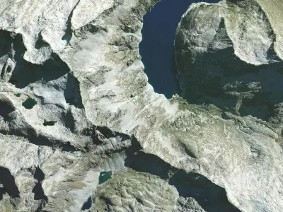 Mountain Range in Southern France Free 3D model