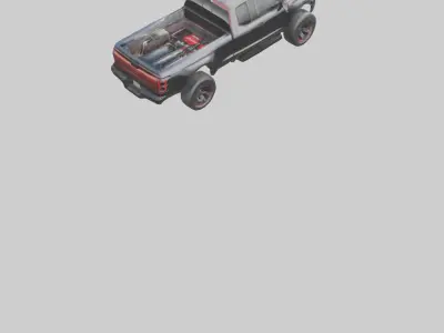 Performance Pickup Truck with Supercharger model Low-poly 3D model