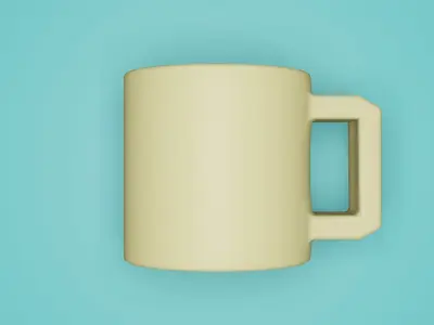 Cup tea and coffee Low-poly 3D model