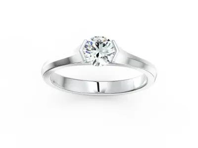 Ring with one gemstone Free 3D model buy