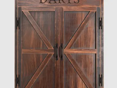 Dartboard Cabinet Low-poly 3D model