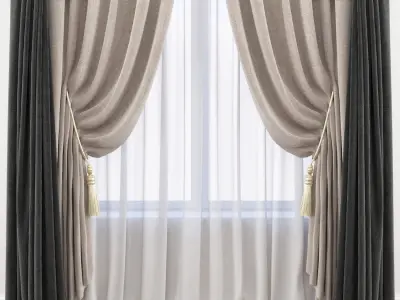 Set 80 Curtains 3D model