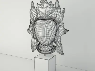Cast Iron Kwan Yin Head 3D model