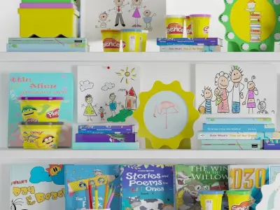 Kid room decoration set 3D model