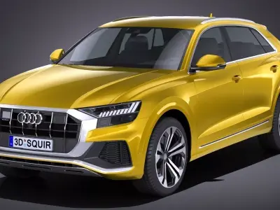 LowPoly Audi Q8 S-line 2019 Low-poly 3D model