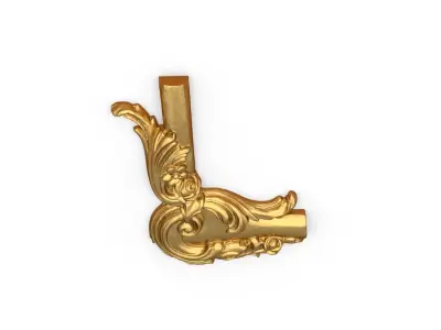Classic carved corner decor ornament 338 3D model