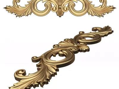 Carved Plaster Molding Decoration 043 Low-poly 3D model
