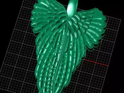 free angel gold pendant free stl 3dm Free 3D print model