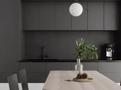 Modern living room dining room interior scenes 507 3D model