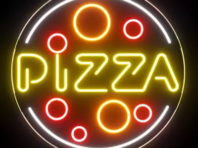 Pizza Neon Sign 3D model