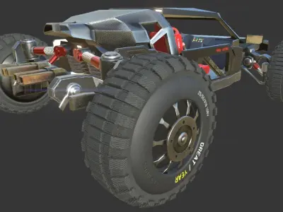 SCI-FI BUGGY Medium High Poly Model 3D model