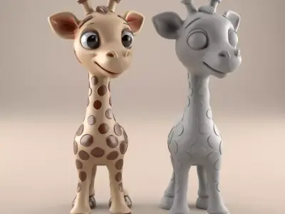 Adorable Baby Giraffe STL 3D Model 3D print model